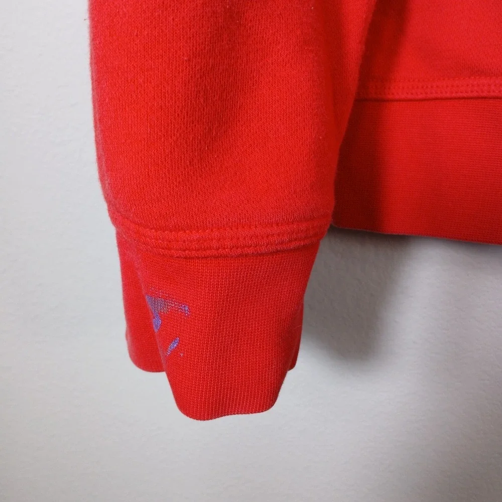 Nike Hoodie Mens M Red Tennis Hooded Sweater Club Fleece Sportswear (stain) BA39